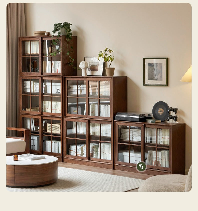 Cherry Solid Wood Medieval Style Bookcase