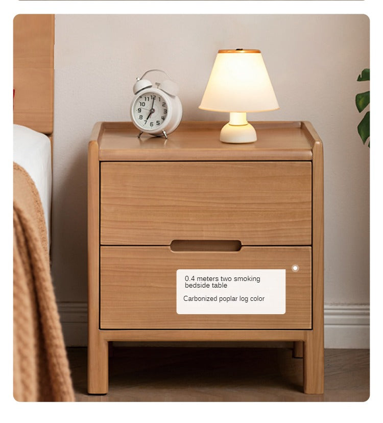 Oak Solid Wood, Solid Rubberwood Nordic Style Nightstand
