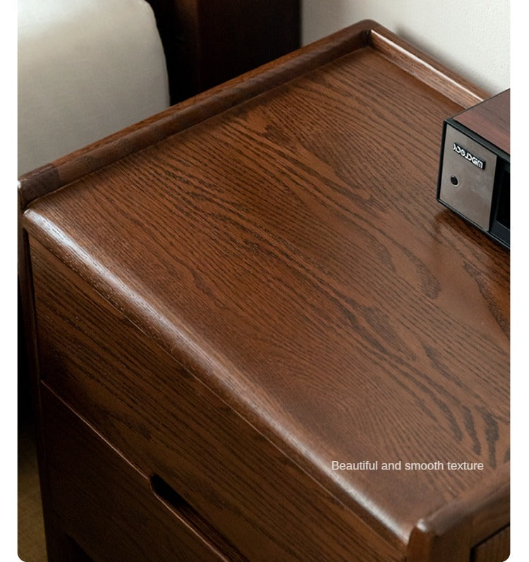 Oak Solid Wood, Solid Rubberwood Nordic Style Nightstand