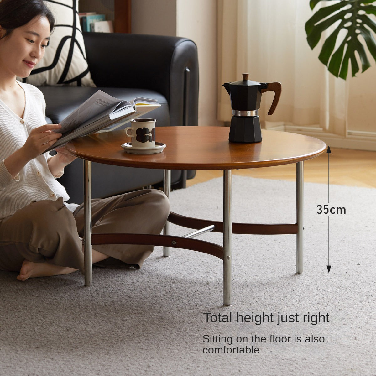 Poplar Solid Wood American Retro Coffee Table.