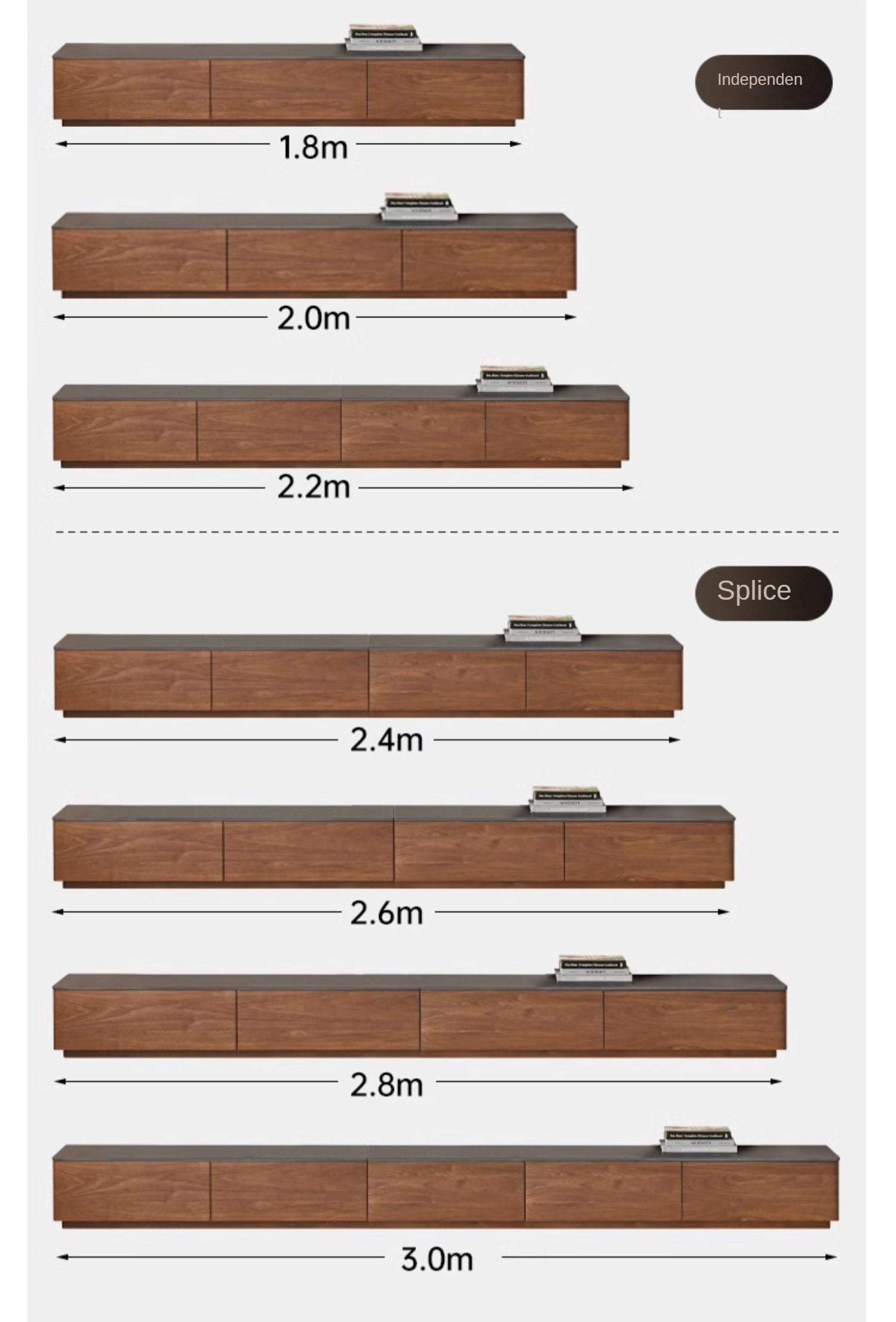 Black Walnut Solid Wood TV Stand Rock Slab