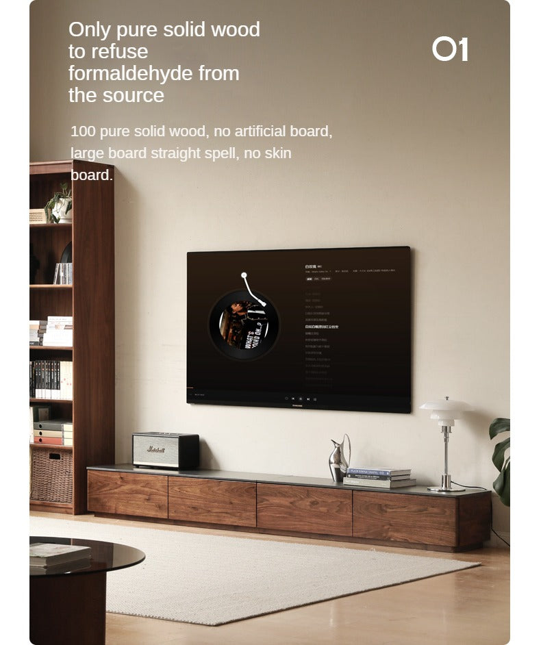Black Walnut Solid Wood TV Stand Rock Slab