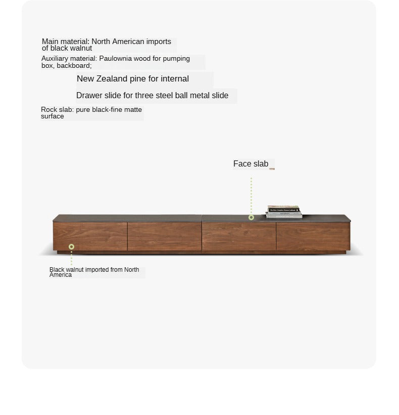 Black Walnut Solid Wood TV Stand Rock Slab