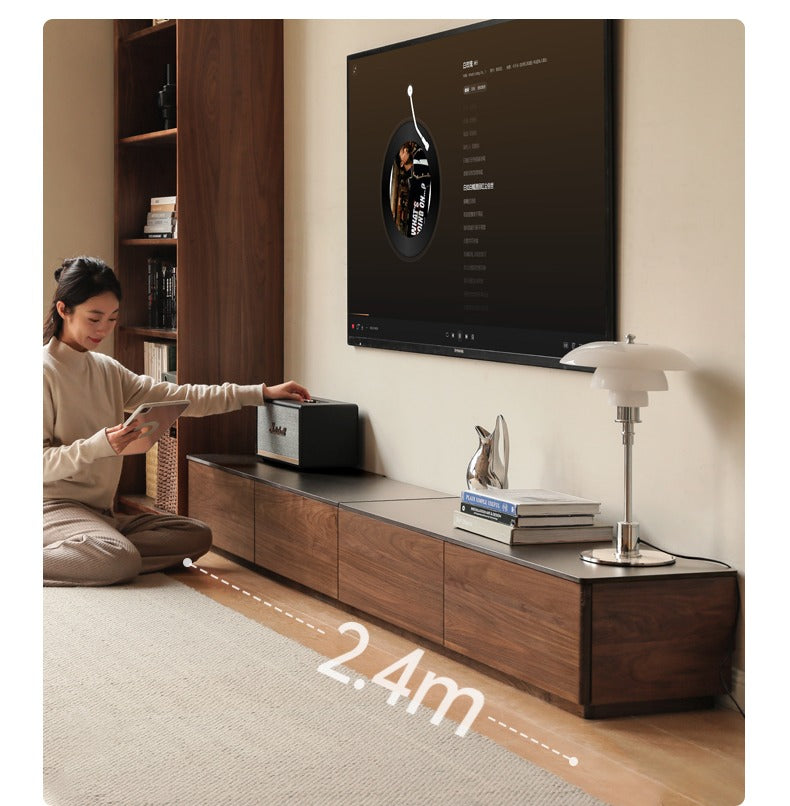 Black Walnut Solid Wood TV Stand Rock Slab
