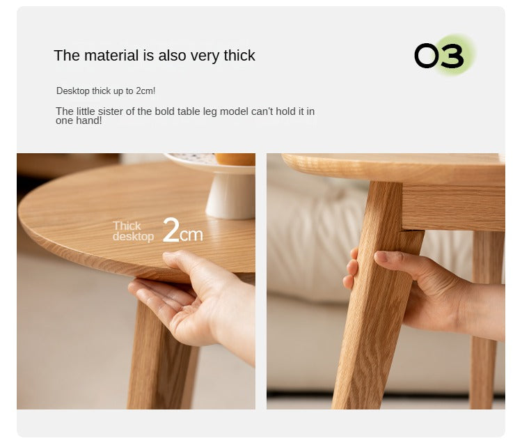 Oak, Solid Rubberwood Side Table