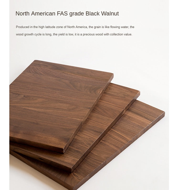 Black Walnut, Ash Solid Wood Combination Rock Plate Coffee Table