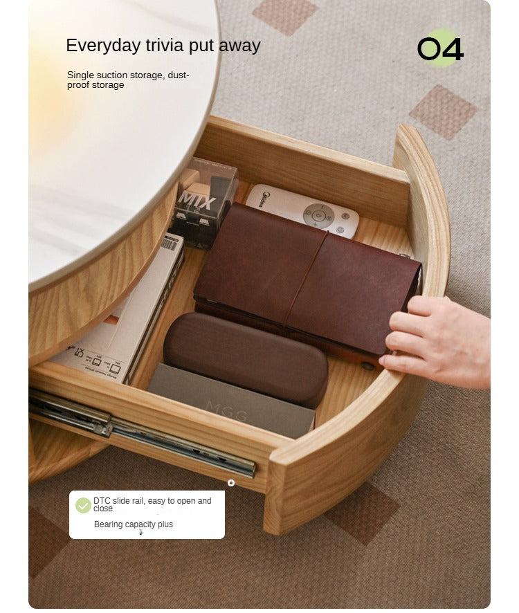 Ash Solid Wood Rock Plate Coffee Table