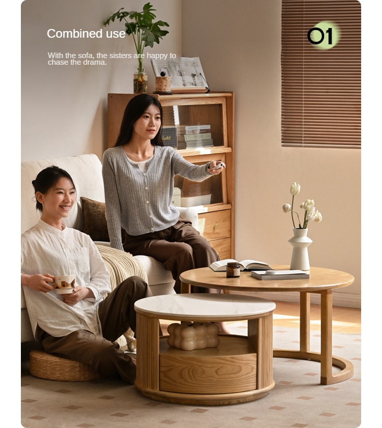 Ash Solid Wood Rock Plate Coffee Table