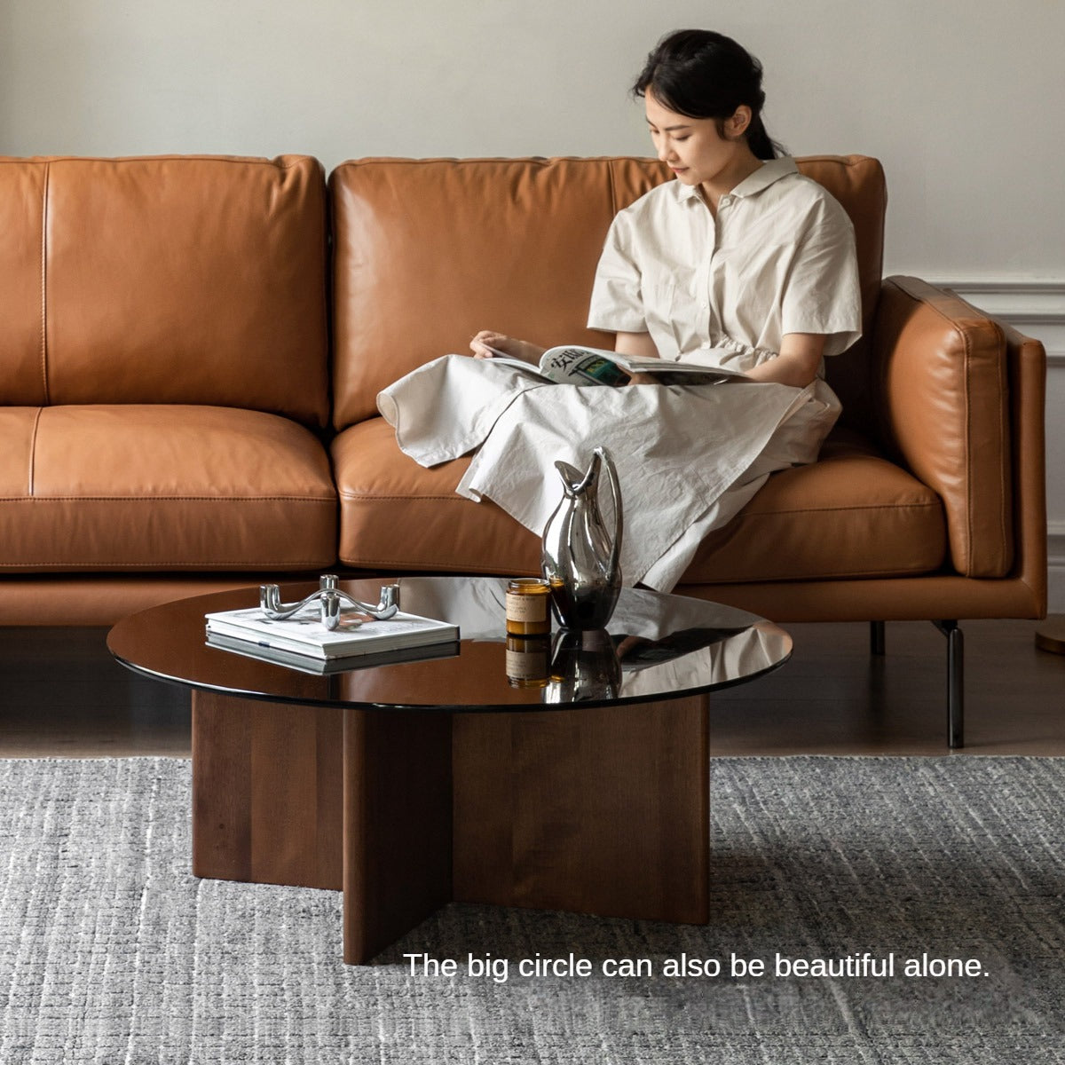 Black Walnut Combination Round Coffee Table