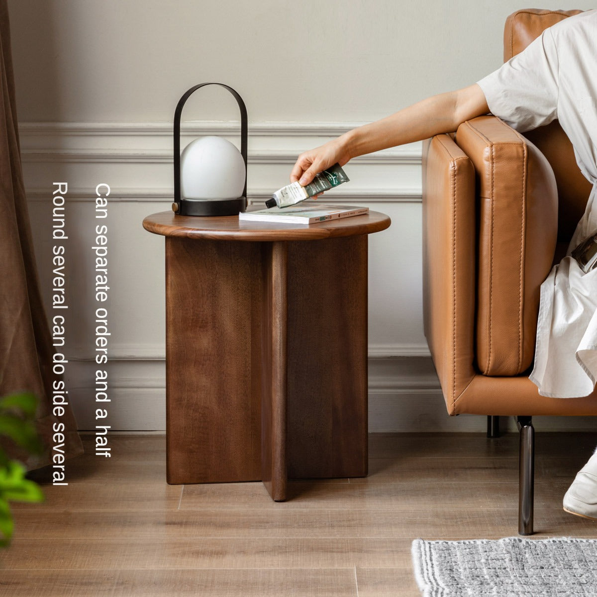 Black Walnut Combination Round Coffee Table