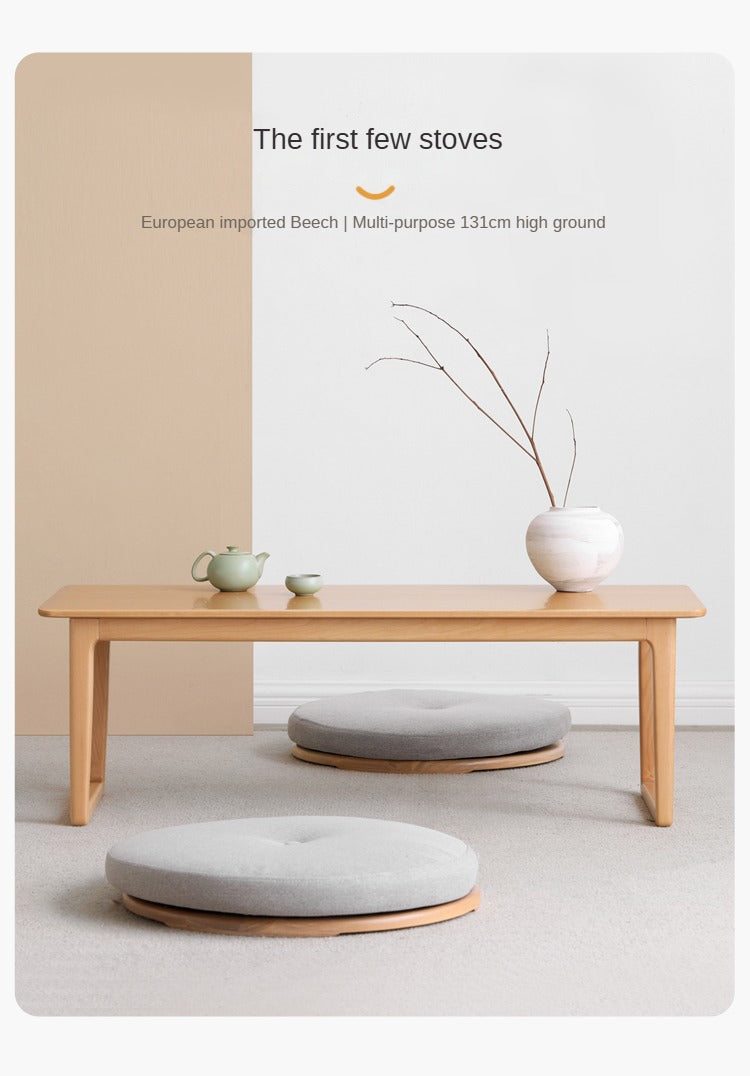 Beech Solid Wood Coffee Table, Bay Window Table