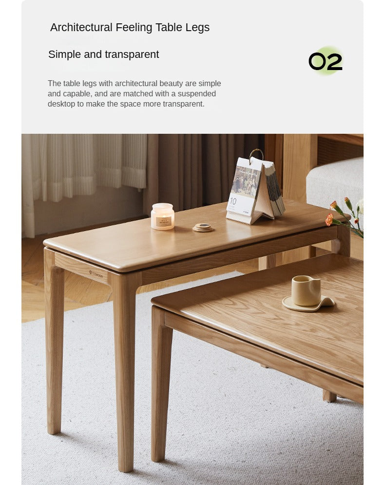 Red Oak, Ash Solid Wood Combination Coffee Table