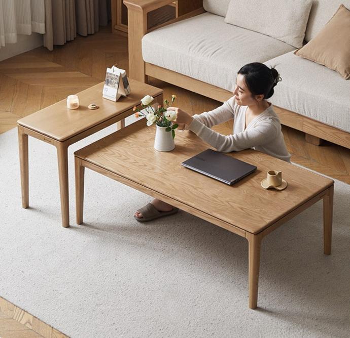 Red Oak, Ash Solid Wood Combination Coffee Table