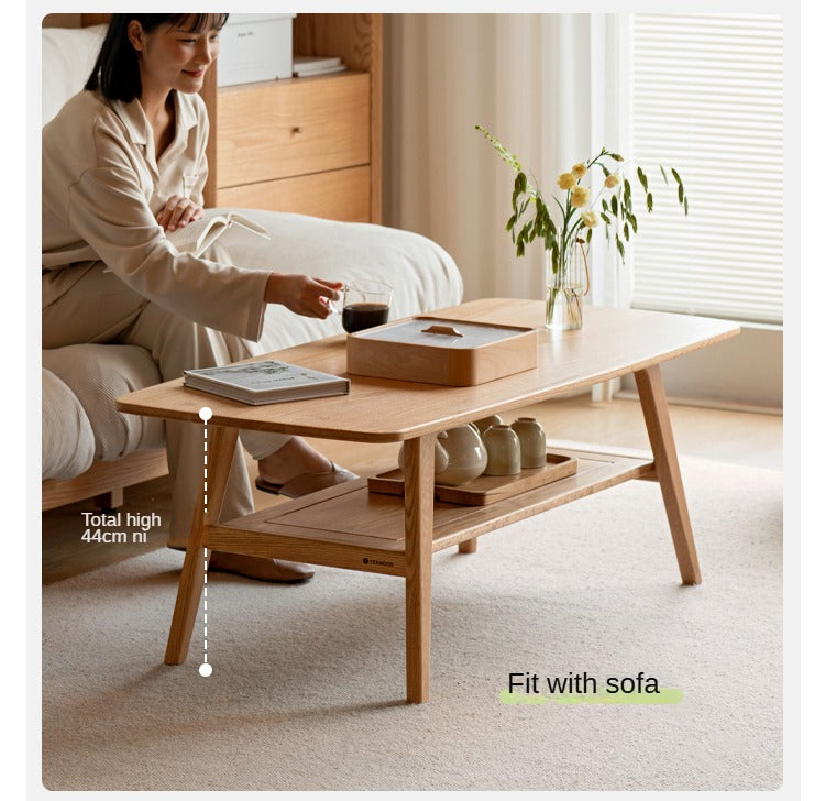 Rubberwood, Oak, Beech Solid Wood Modern Coffee Table