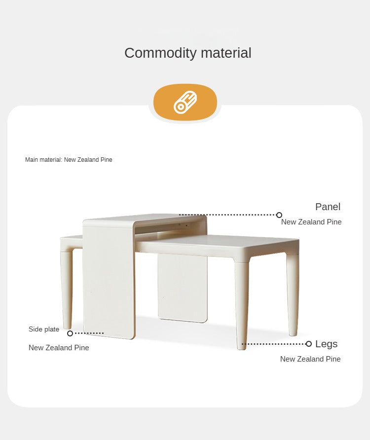 Pine Solid Wood Coffee Table Side Table Nordic Creative Combination