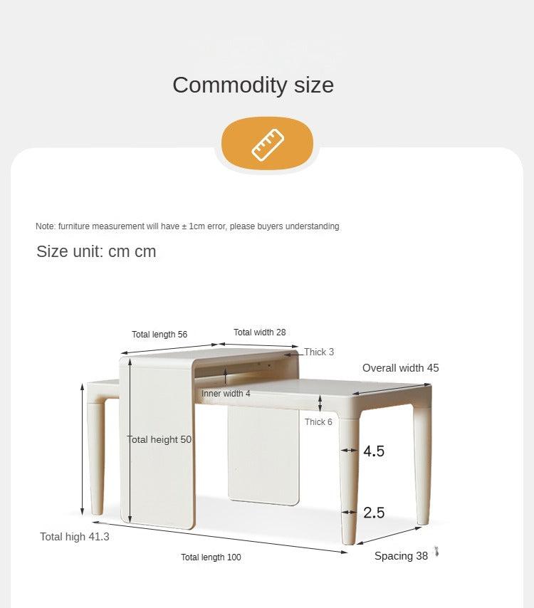 Pine Solid Wood Coffee Table Side Table Nordic Creative Combination