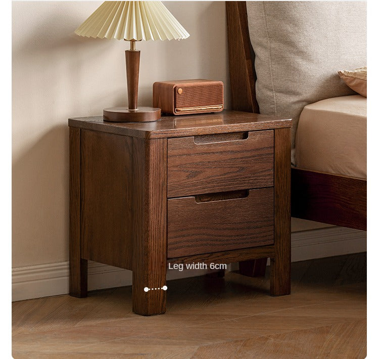 Oak Solid Wood Nordic Style Nightstand.