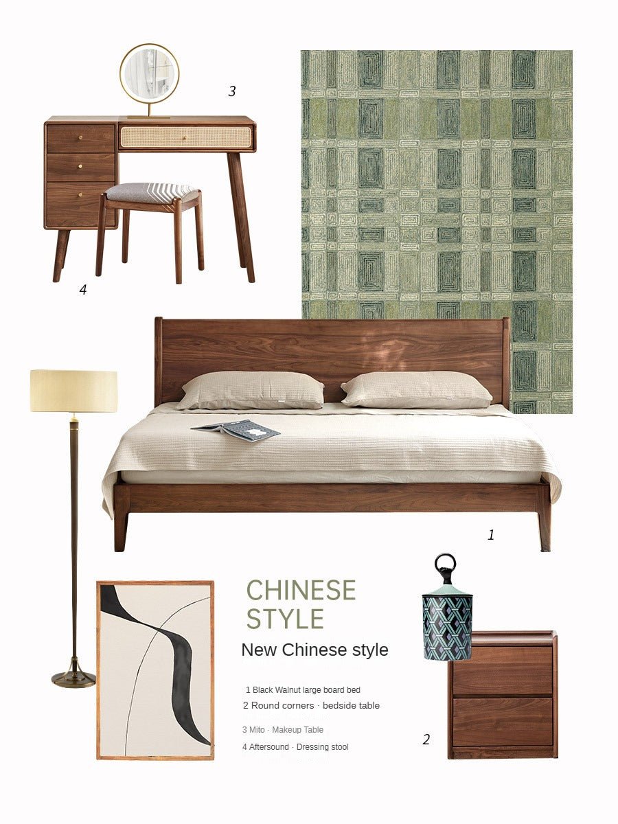 Sandalwood, Black Walnut Solid Wood Nightstand.