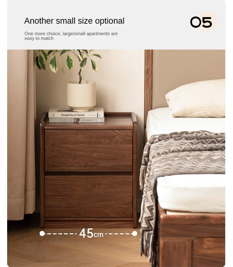 Sandalwood, Black Walnut Solid Wood Nightstand.