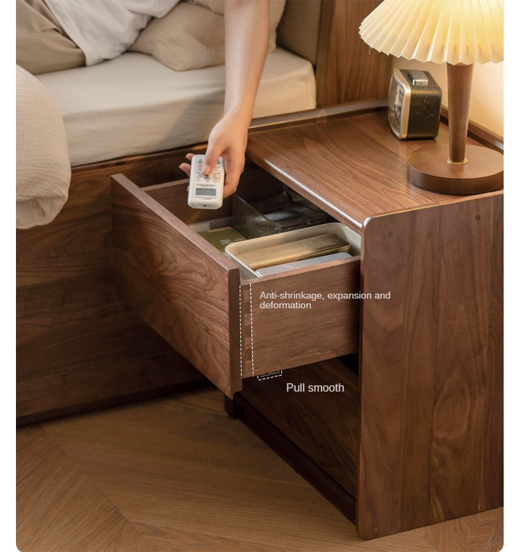 Sandalwood, Black Walnut Solid Wood Nightstand.