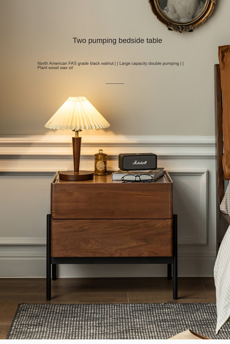 Black Walnut Solid Wood Nightstand