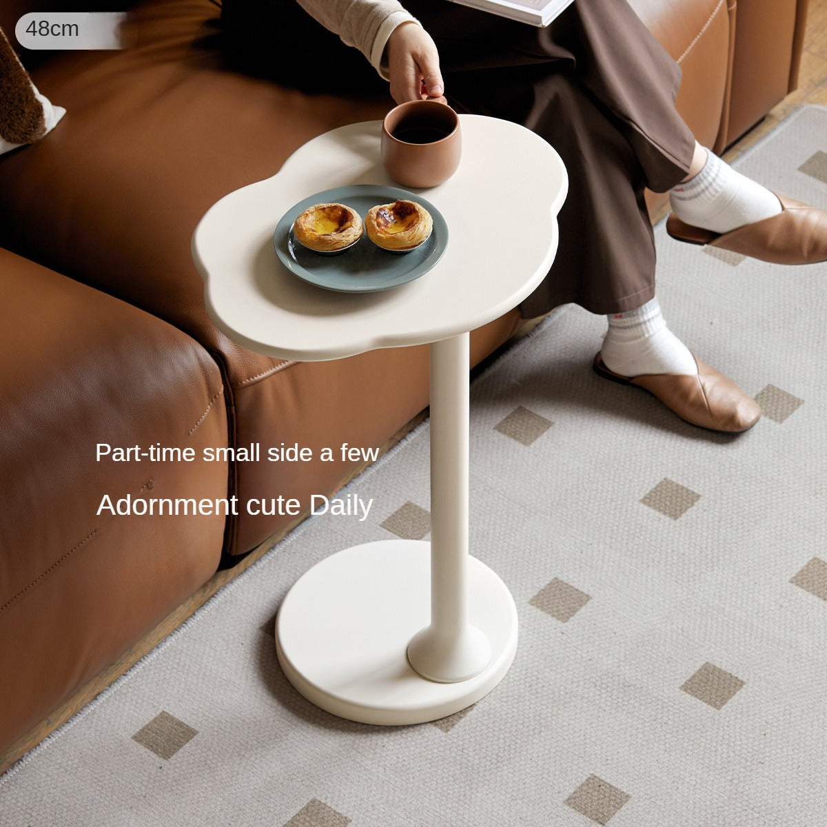 Rubberwood Solid Wood Cloud Side Table