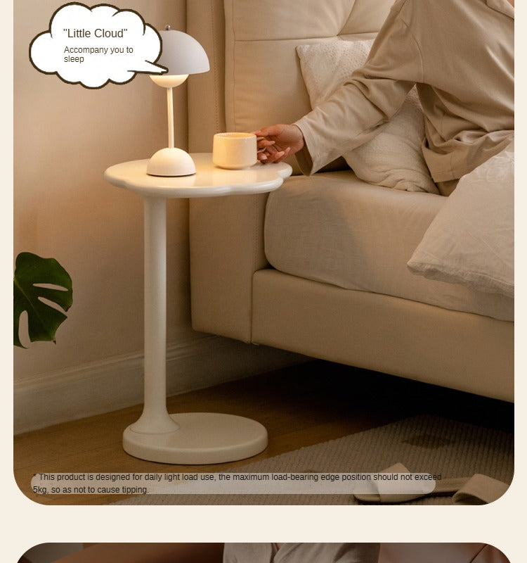 Rubberwood Solid Wood Cloud Side Table