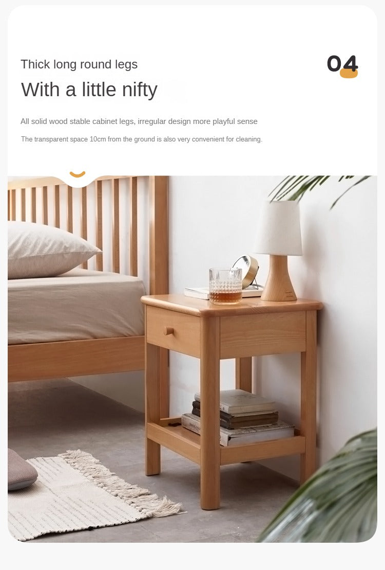 Beech Solid Wood Nightstand.