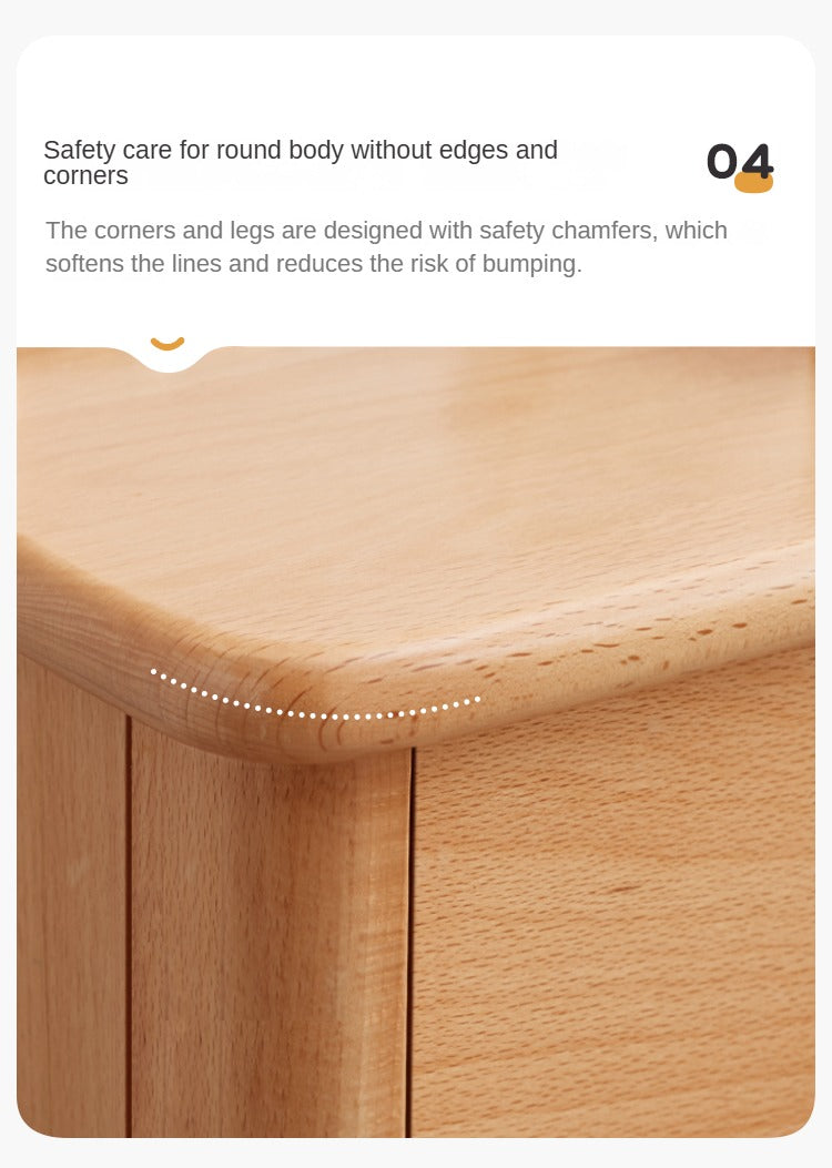 Beech Solid Wood Nightstand.