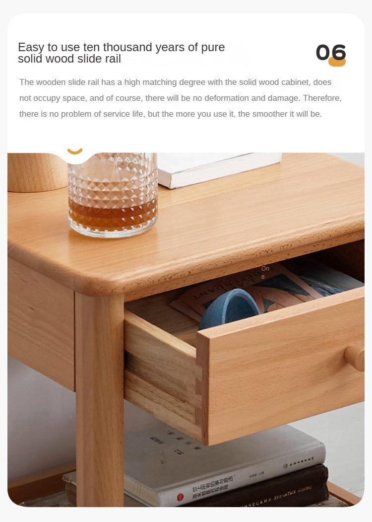 Beech Solid Wood Nightstand.