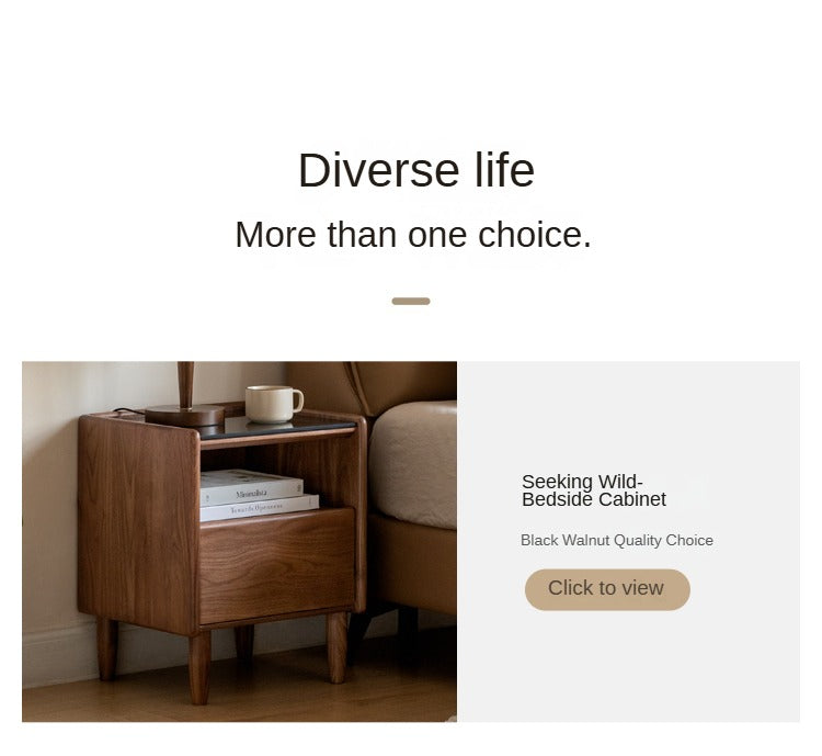 Tulipwood Solid Wood Glass Nightstand