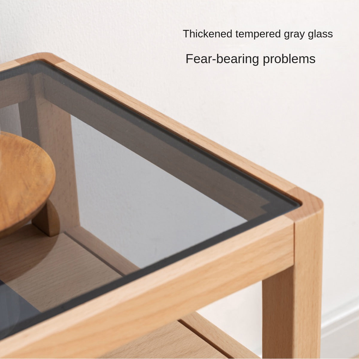 Beech Solid Wood Nightstand, Small Side Table