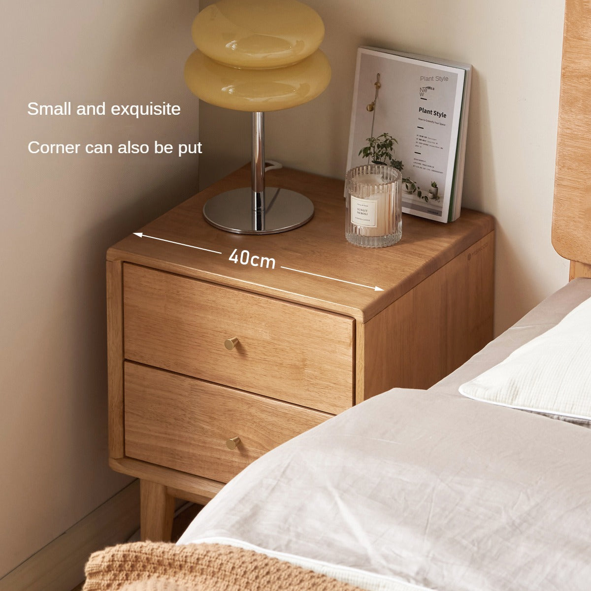 Ash, Oak Solid Wood, Solid RubberWood Nightstand)