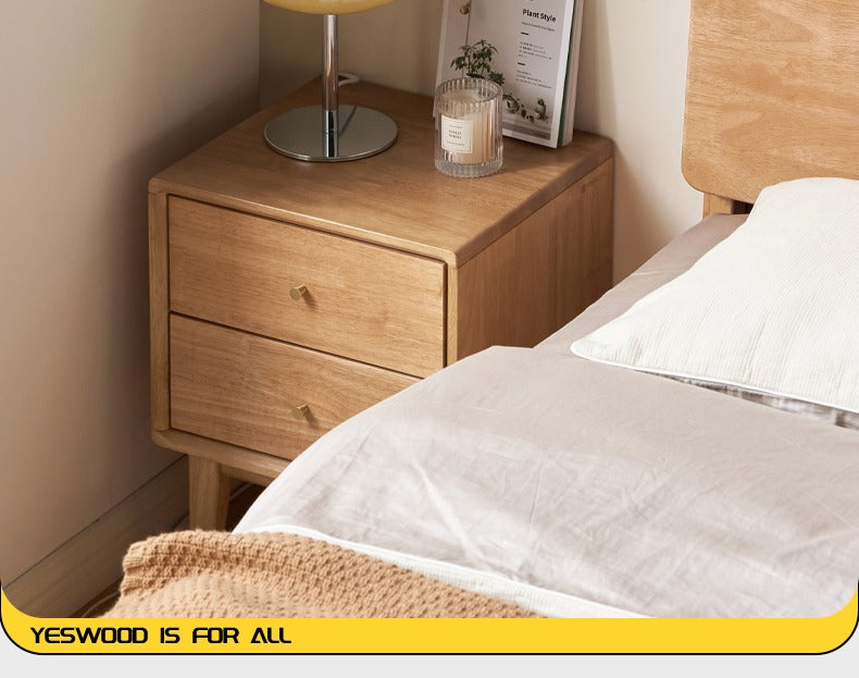 Ash, Oak Solid Wood, Solid RubberWood Nightstand)