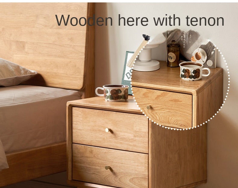 Ash, Oak Solid Wood, Solid RubberWood Nightstand)