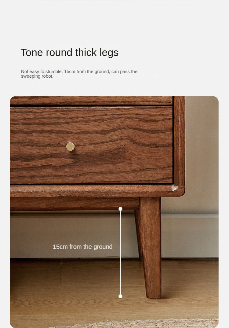 Oak Solid Wood Nordic Nightstand.
