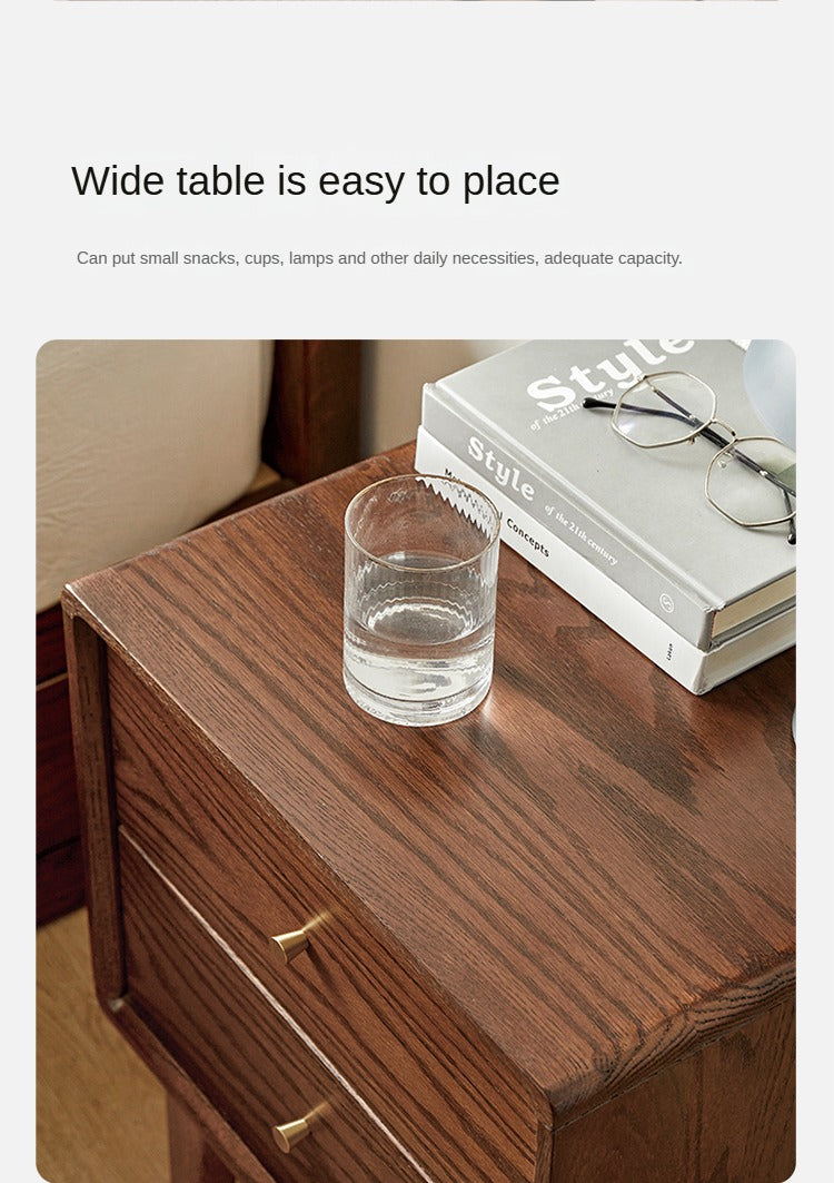 Oak Solid Wood Nordic Nightstand.