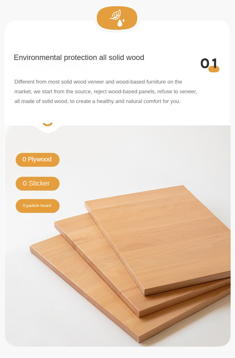 Beech Solid Wood Nightstand.