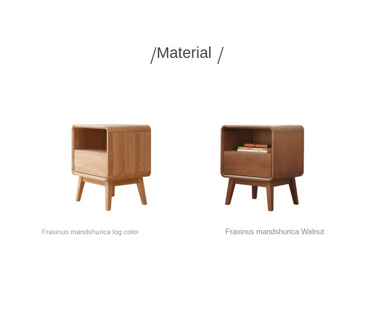 Ash Solid Wood Storage Modern Nightstand
