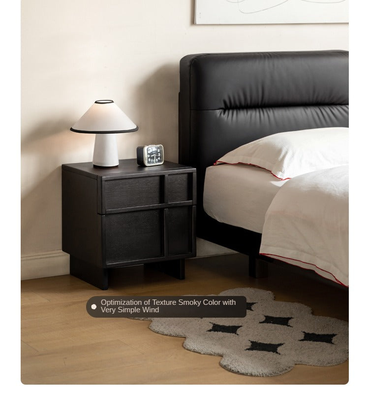 Black Walnut, Ash, Oak Solid Wood Storage Bedside Nightstand ,