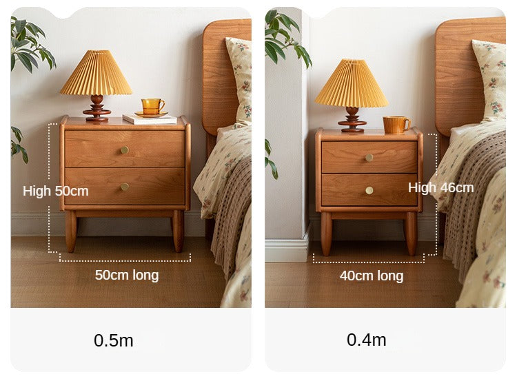 Ash, Cherry Solid Wood Nightstand.