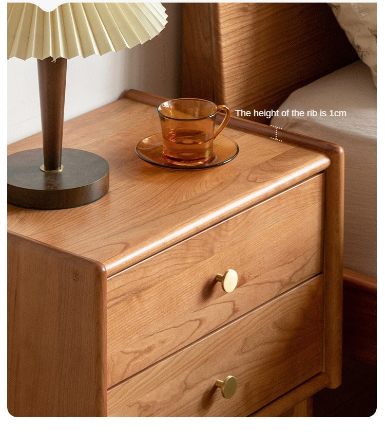 Ash, Cherry Solid Wood Nightstand.