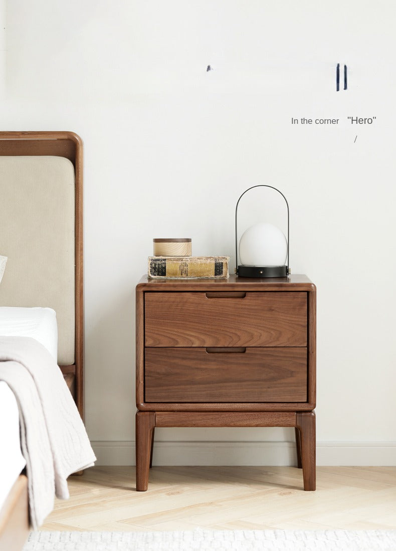 Black Walnut, Ash Solid Wood Nordic Modern Nightstand