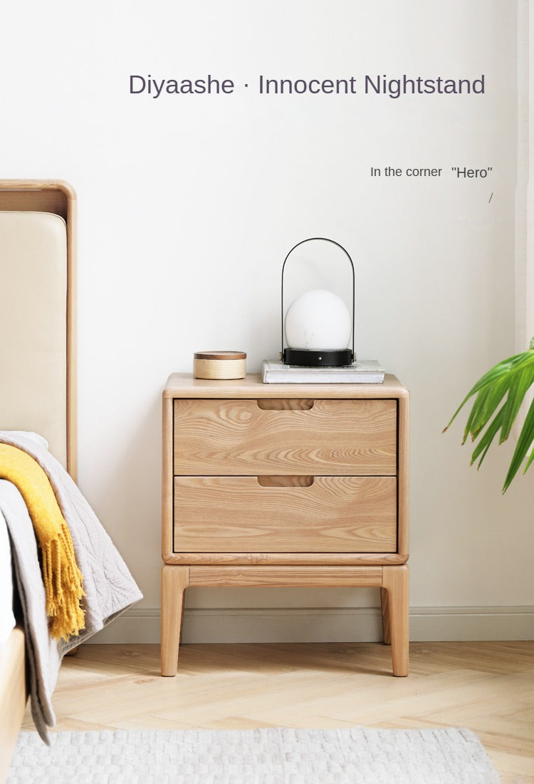 Ash Solid Wood Modern Nordic Style Nightstand