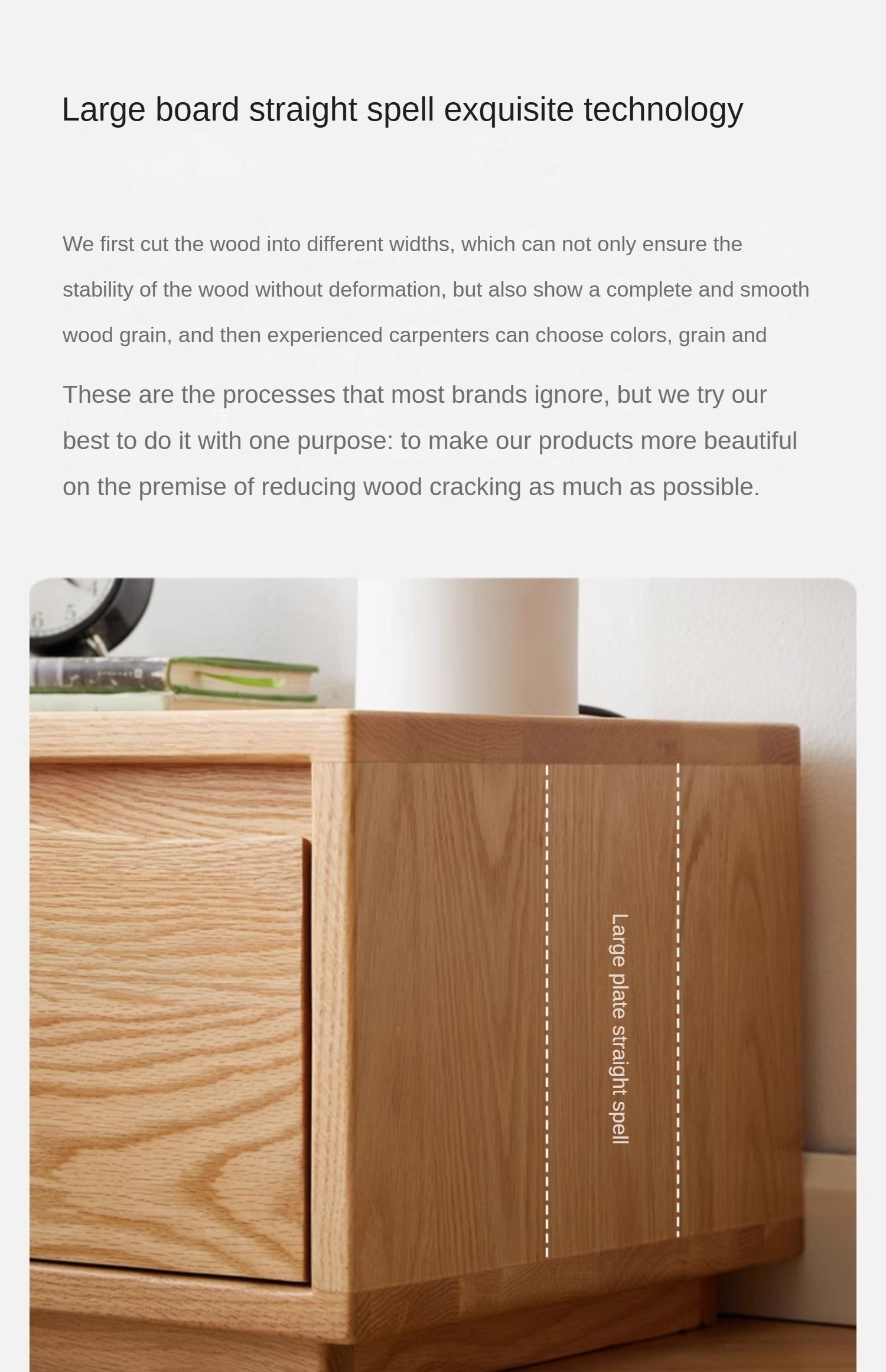 Oak Solid Wood Floor Standing Nightstand<