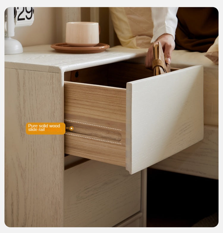 Solid Rubberwood Nightstand.