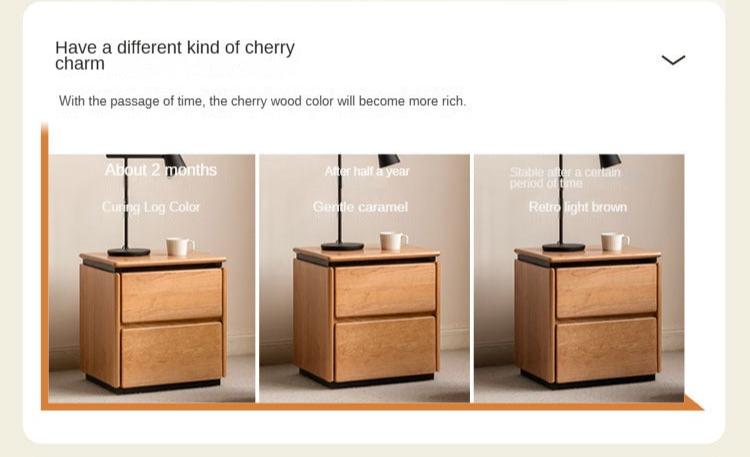 Cherry Solid Wood Retro Nightstand