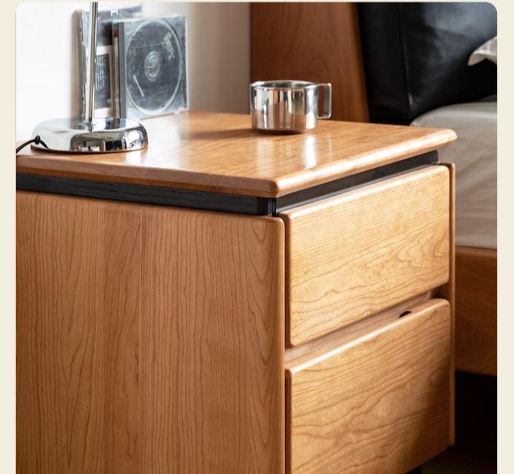 Cherry Solid Wood Retro Nightstand