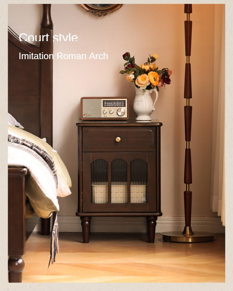 Black Walnut, Poplar Solid Wood American Retro Nightstand