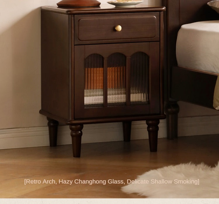 Black Walnut, Poplar Solid Wood American Retro Nightstand